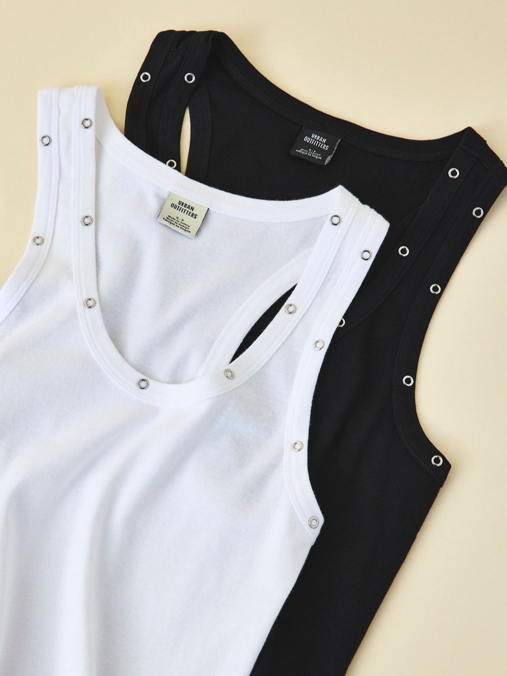 Harlow Grommet Racerback Tank Set Black and White Size Medium